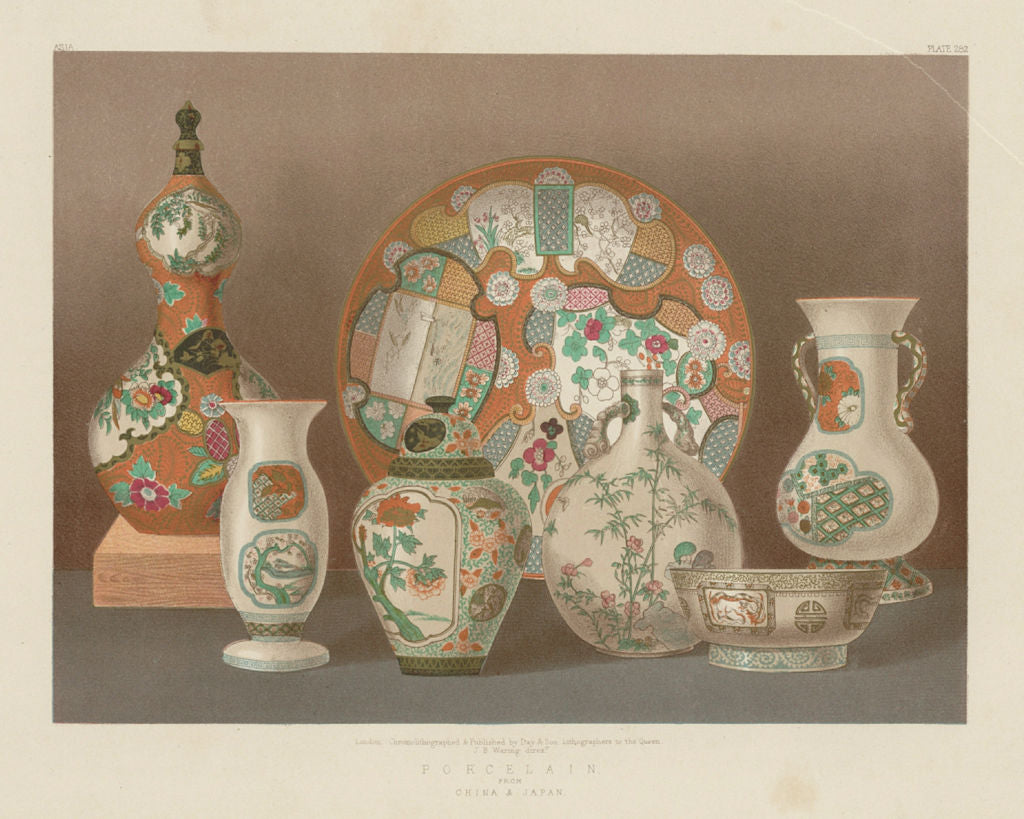 INTERNATIONAL EXHIBITION. Porcelain from China & Japan 1862 old antique print